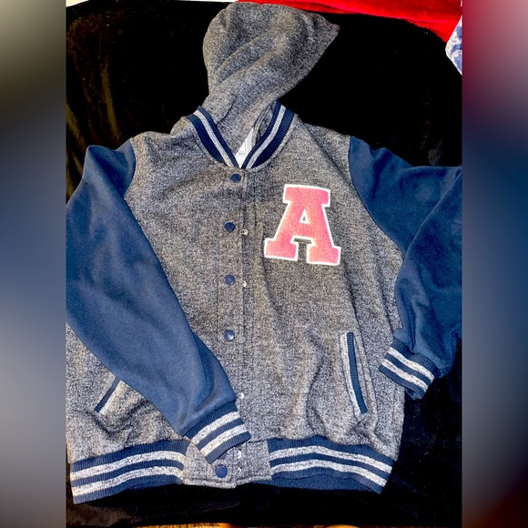 Grey and blue varsity jacket - Picture 1 of 1